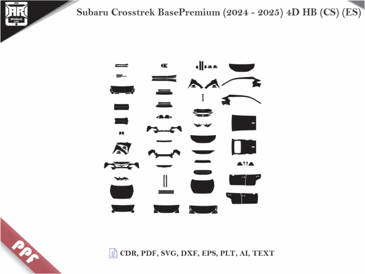 Subaru Crosstrek BasePremium (2024 – 2025) 4D HB (CS) (ES) Full Car Body PPF Cutting Template