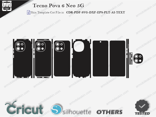 Tecno Pova 6 Neo 5G Skin Template Vector Cut File