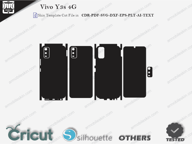 Vivo Y3s 4G Skin Template Vector Cut File