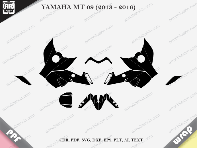 YAMAHA MT 09 (2013 - 2016) Wrap Vinyl Template Vector
