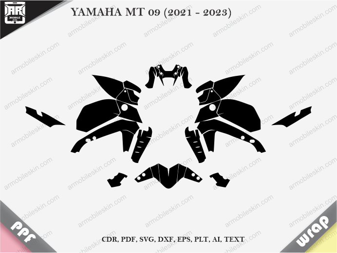YAMAHA MT 09 (2021 - 2023) Wrap Vinyl Template Vector