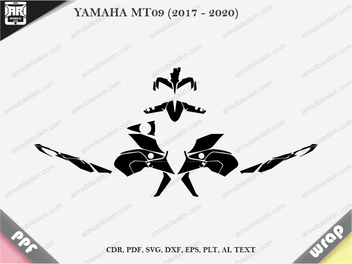YAMAHA MT09 (2017 - 2020) Wrap Vinyl Template Vector