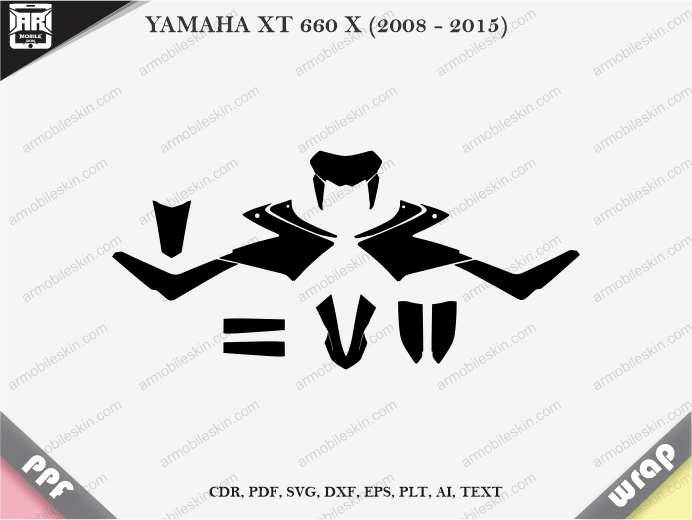 YAMAHA XT 660 X (2008 - 2015) Wrap Vinyl Template Vector