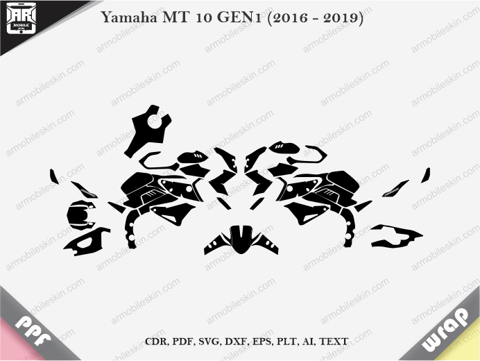 Yamaha MT 10 GEN1 (2016 - 2019) Wrap Vinyl Template Vector