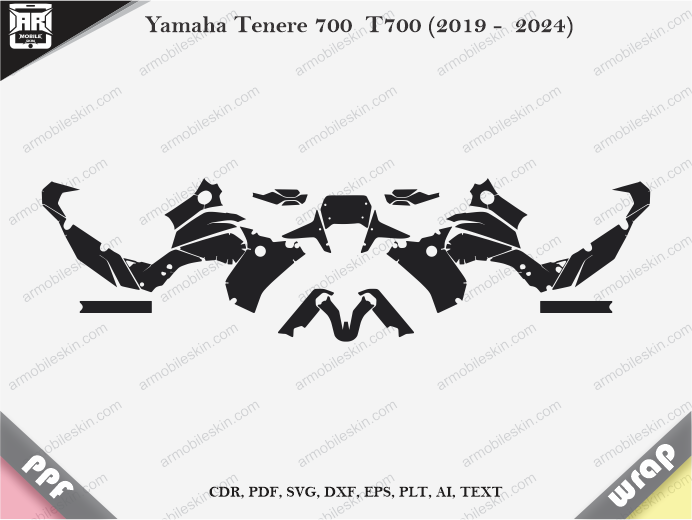 Yamaha Tenere 700 T700 (2019 - 2024) Wrap Vinyl Template Vector