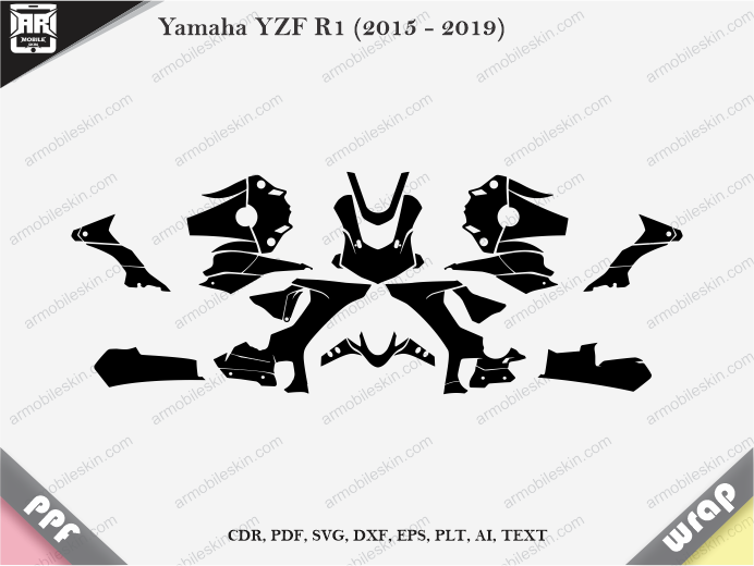 Yamaha YZF R1 (2015 - 2019) Wrap Vinyl Template Vector
