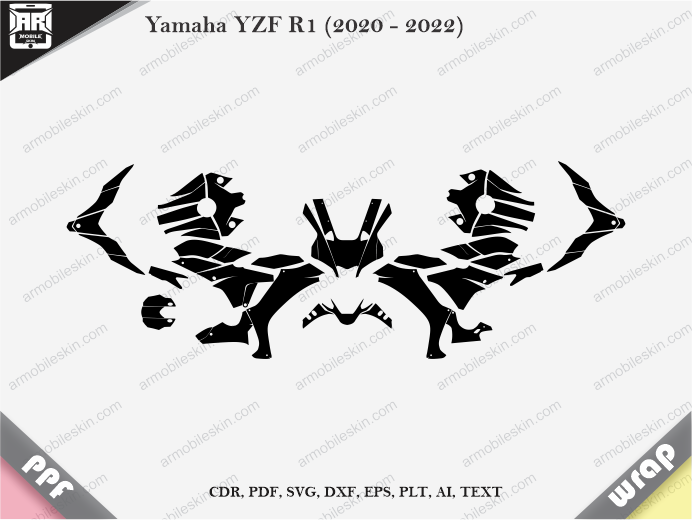 Yamaha YZF R1 (2020 - 2022) Wrap Vinyl Template Vector