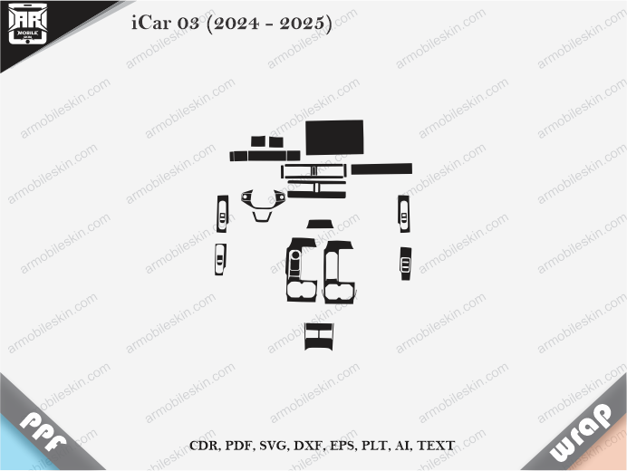 iCar 03 (2024 – 2025) Car Interior PPF or Wrap Template
