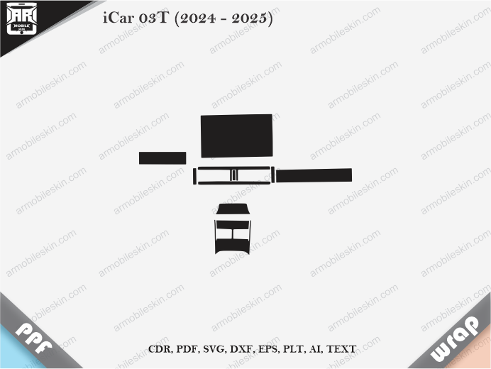 iCar 03T (2024 – 2025) Car Interior PPF or Wrap Template