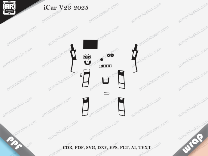 iCar V23 2025 Car Interior PPF or Wrap Template