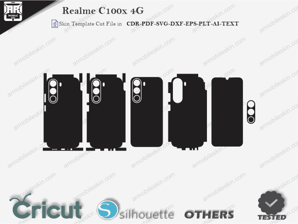 Realme C100x 4G Skin Template Vector Cut File