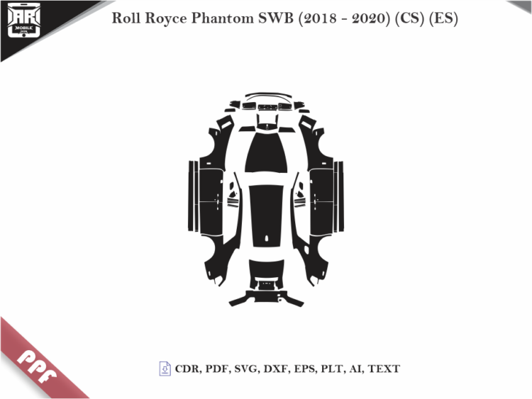 Roll Royce Phantom SWB (2018 – 2020) (CS) (ES) Full Car Body PPF Cutting Template