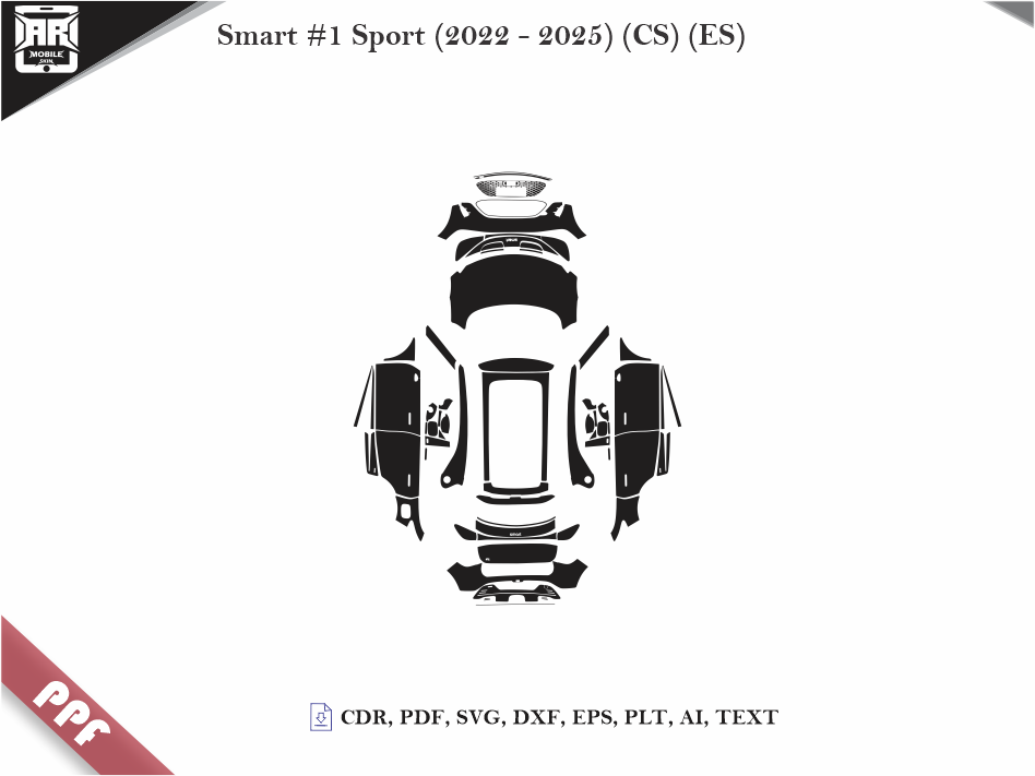 Smart #1 Sport (2022 - 2025) (CS) (ES) Car Body PPF Cutting Template