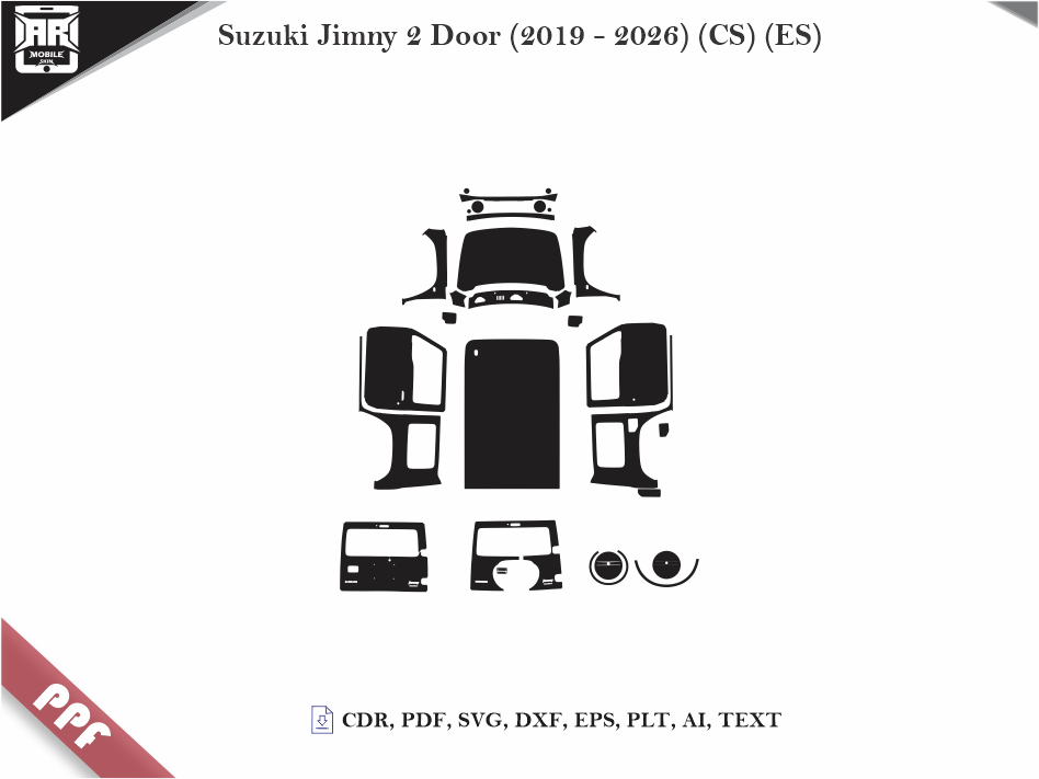 Suzuki Jimny 2 Door (2019 - 2026) (CS) (ES) Car Body PPF Cutting Template
