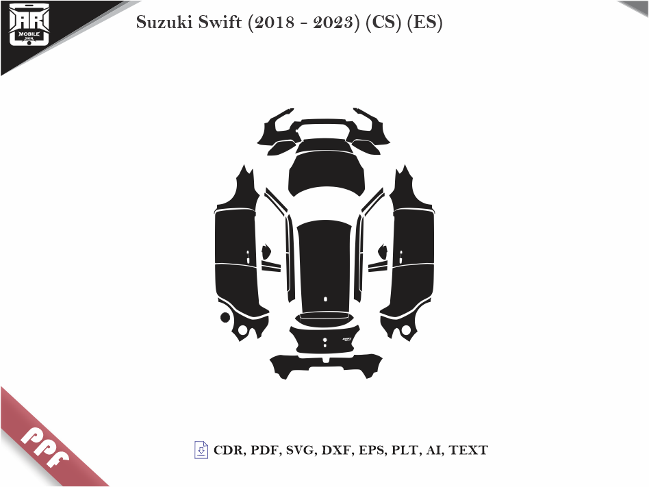Suzuki Swift (2018 - 2023) (CS) (ES) Car Body PPF Cutting Template
