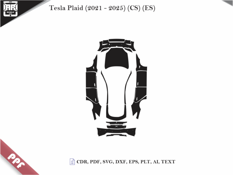 Tesla Plaid (2021 – 2025) (CS) (ES) Full Car Body PPF Cutting Template