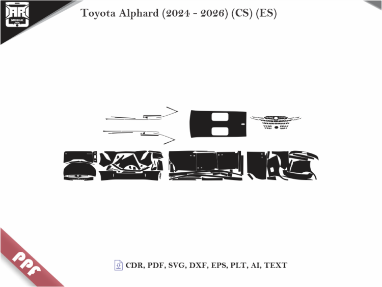 Toyota Alphard (2024 – 2026) (CS) (ES) Full Car Body PPF Cutting Template