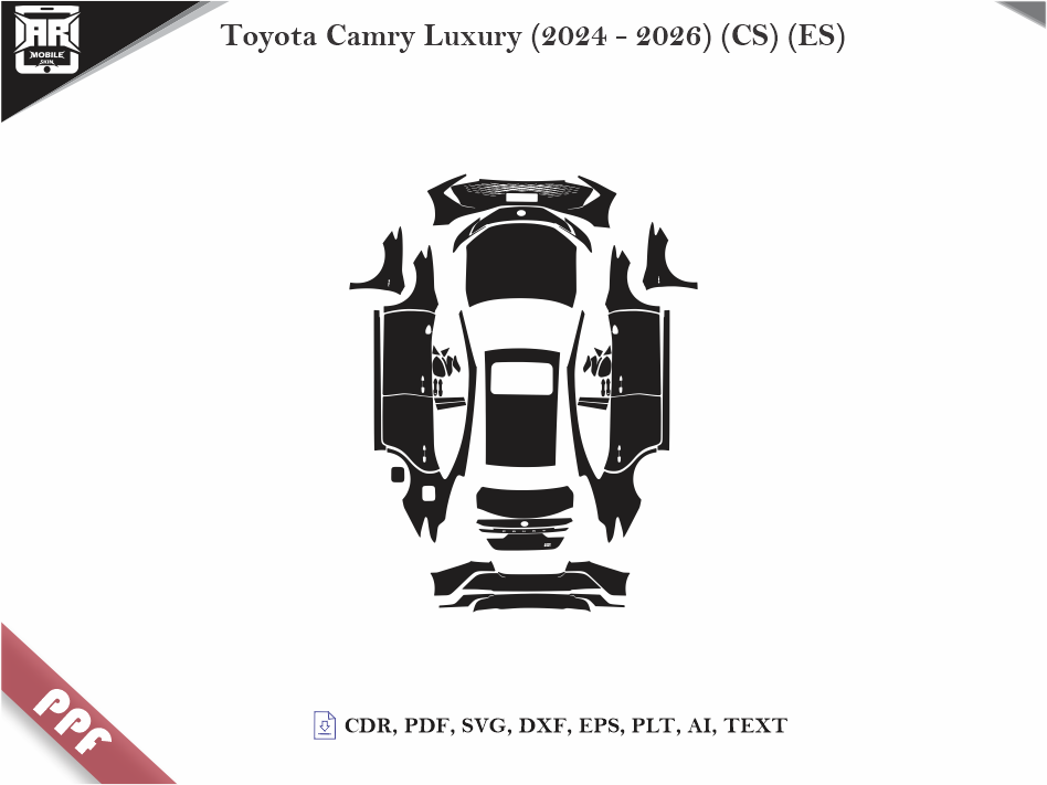 Toyota Camry Luxury (2024 - 2026) Car Body PPF Cutting Template