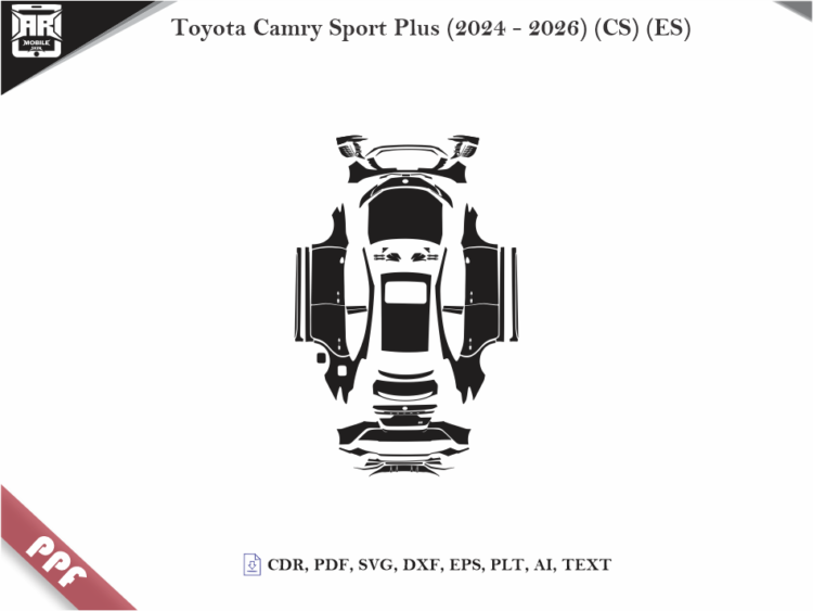 Toyota Camry Sport Plus (2024 – 2026) (CS) (ES) Full Car Body PPF Cutting Template