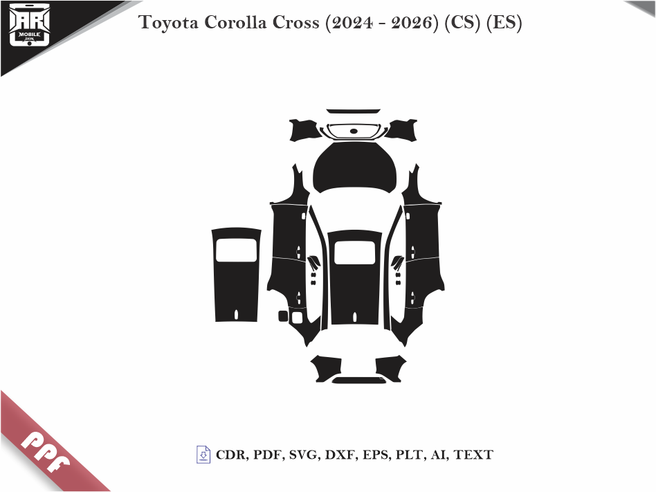Toyota Corolla Cross (2024 - 2026) Car Body PPF Cutting Template