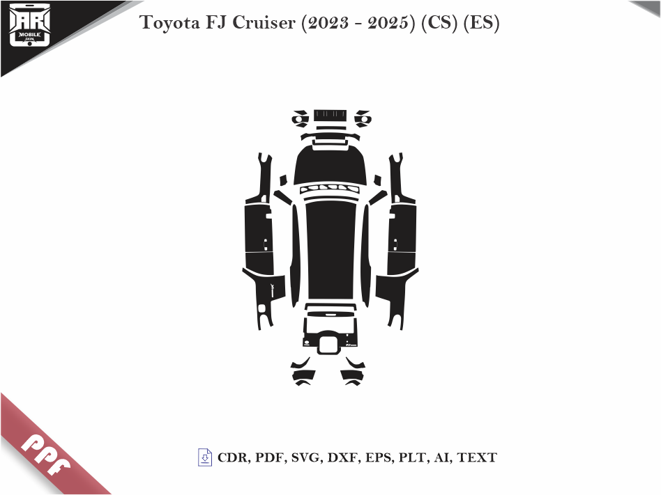 Toyota FJ Cruiser (2023 - 2025) Car Body PPF Cutting Template