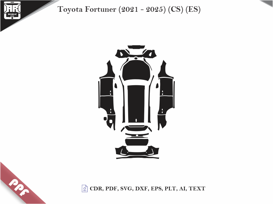 Toyota Fortuner (2021 - 2025) Car Body PPF Cutting Template