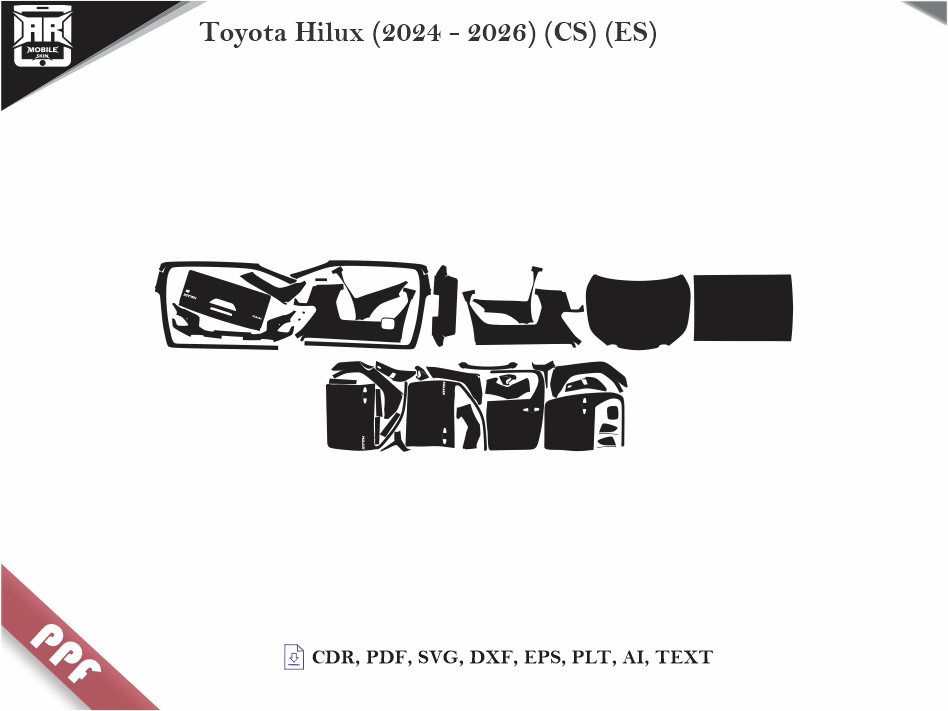 Toyota Hilux (2024 - 2026) Car Body PPF Cutting Template