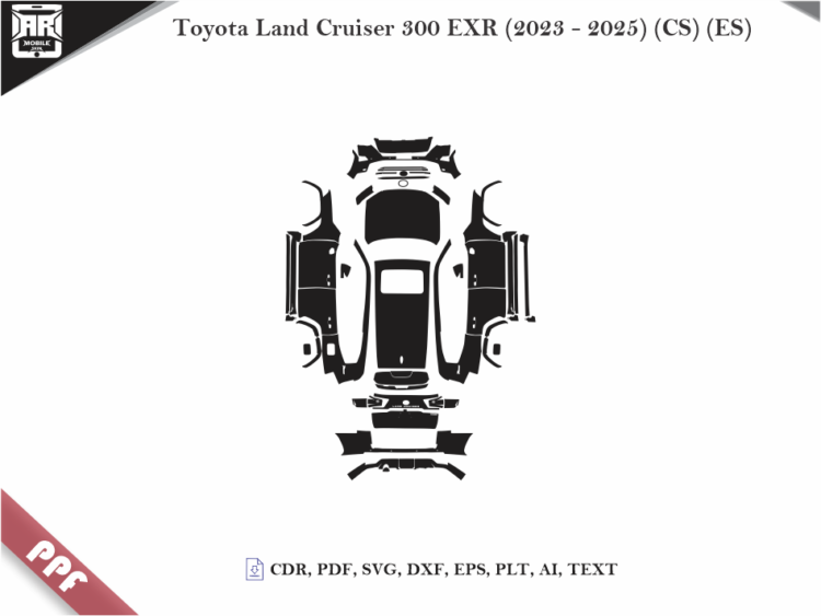 Toyota Land Cruiser 300 EXR (2023 – 2025) (CS) (ES) Full Car Body PPF Cutting Template