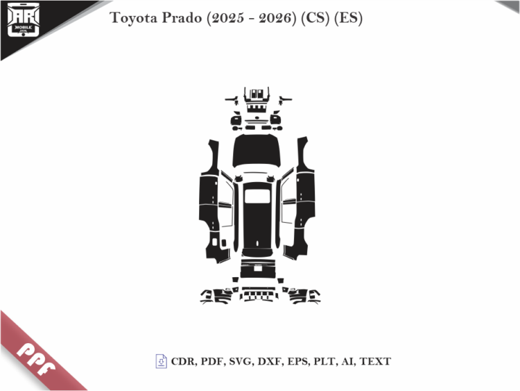 Toyota Prado (2025 – 2026) (CS) (ES) Full Car Body PPF Cutting Template