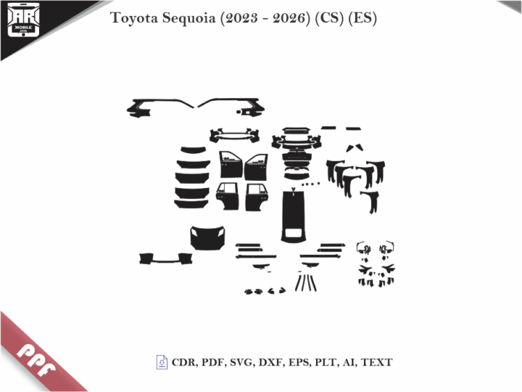 Toyota Sequoia (2023 – 2026) (CS) (ES) Full Car Body PPF Cutting Template