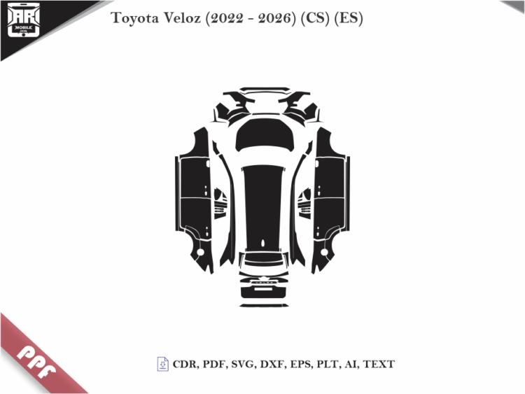 Toyota Veloz (2022 – 2026) (CS) (ES) Full Car Body PPF Cutting Template