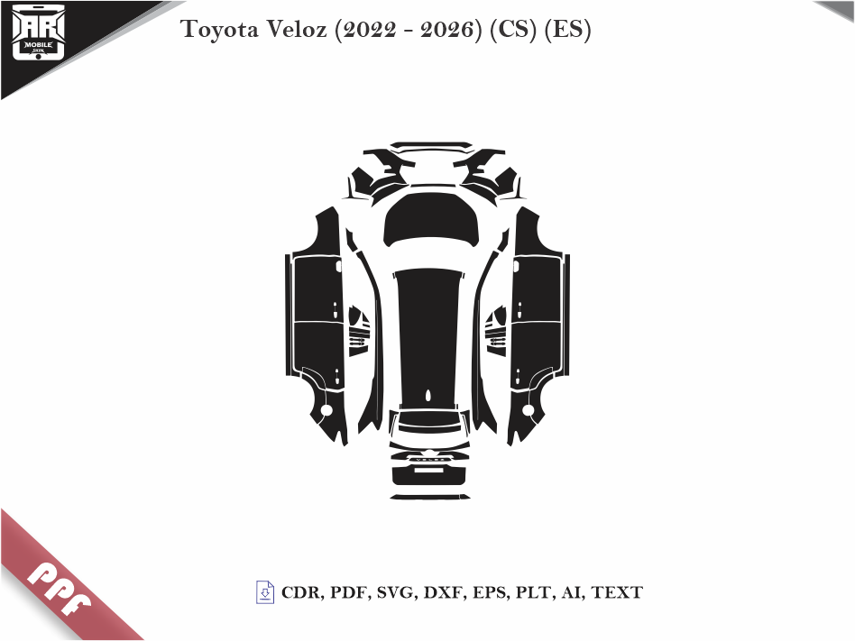 Toyota Veloz (2022 - 2026) Car Body PPF Cutting Template