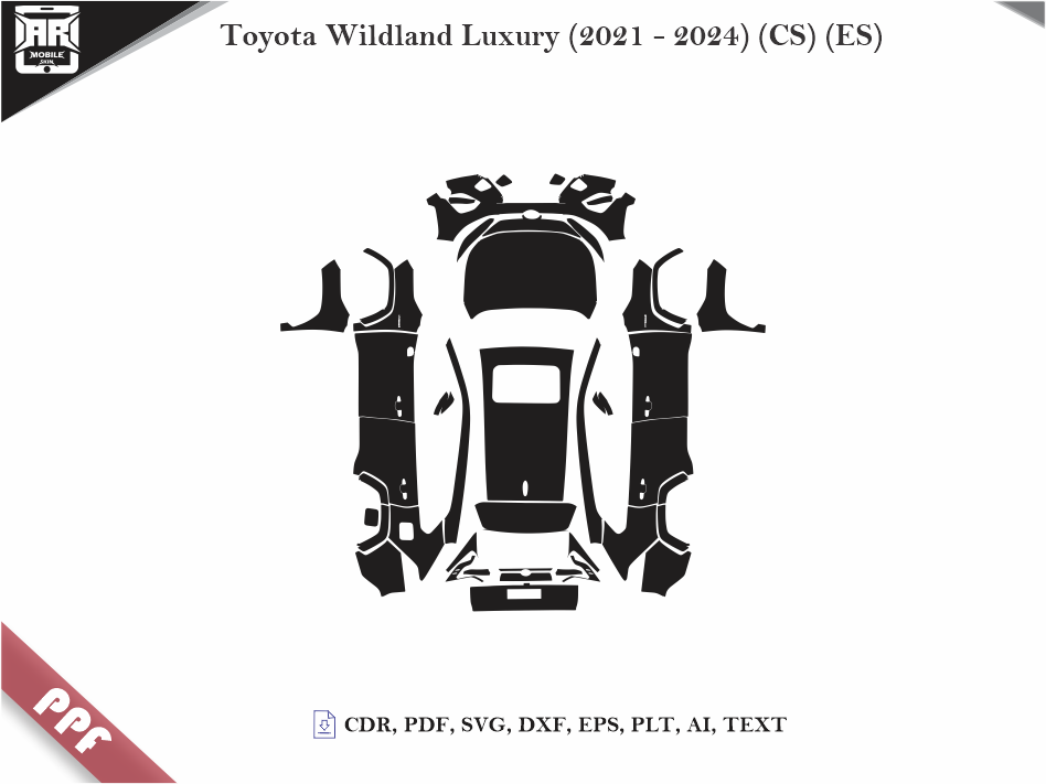 Toyota Wildland Luxury (2021 - 2024) Car Body PPF Cutting Template