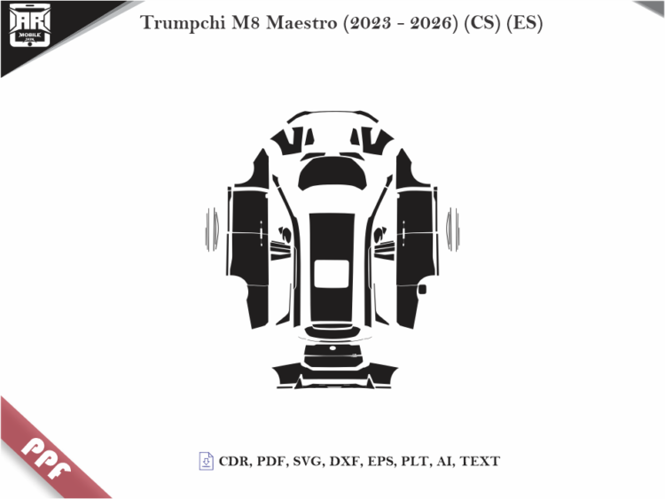 Trumpchi M8 Maestro (2023 – 2026) (CS) (ES) Full Car Body PPF Cutting Template