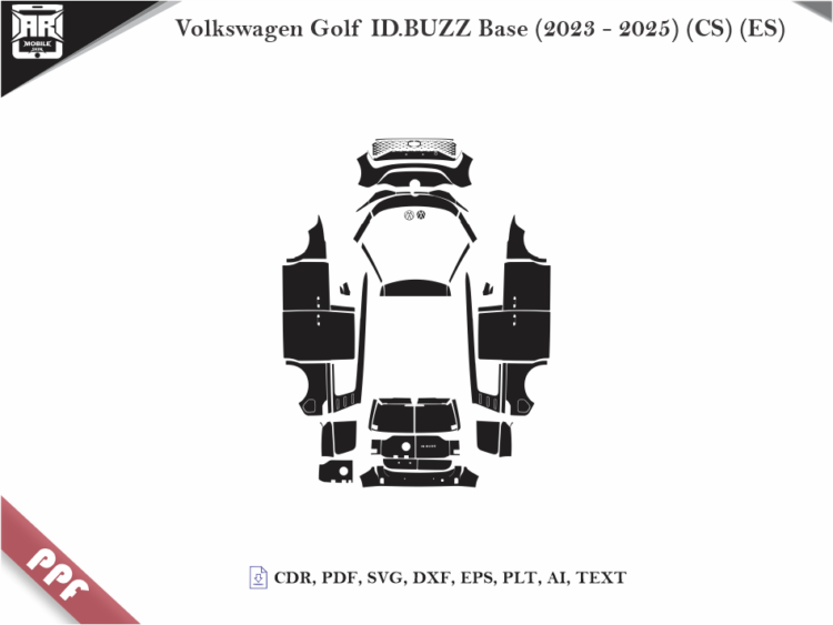 Volkswagen Golf ID.BUZZ Base (2023 – 2025) (CS) (ES) Full Car Body PPF Cutting Template