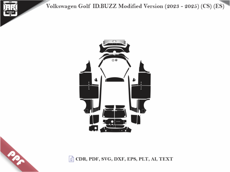 Volkswagen Golf ID.BUZZ Modified Version (2023 – 2025) (CS) (ES) Full Car Body PPF Cutting Template