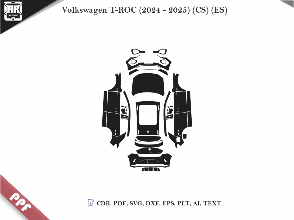 Volkswagen T-ROC (2024 - 2025) Car Body PPF Cutting Template