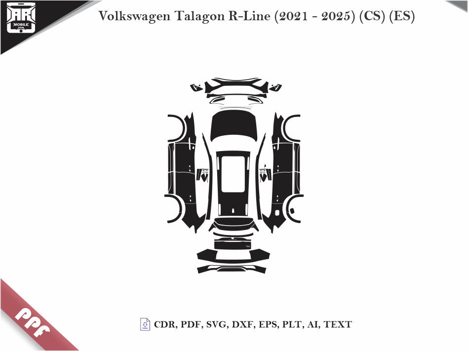 Volkswagen Talagon R-Line (2021 - 2025) Car Body PPF Cutting Template
