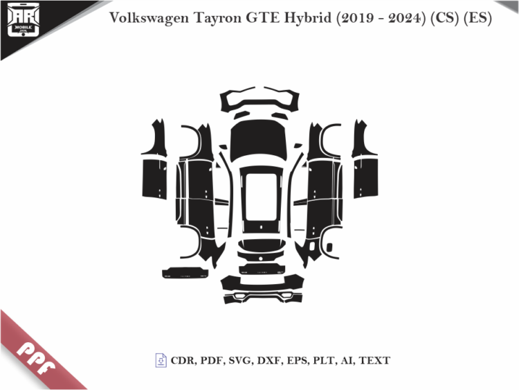 Volkswagen Tayron GTE Hybrid (2019 – 2024) (CS) (ES) Full Car Body PPF Cutting Template