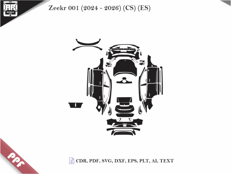 Zeekr 001 (2024 – 2026) Full Car Body PPF Cutting Template