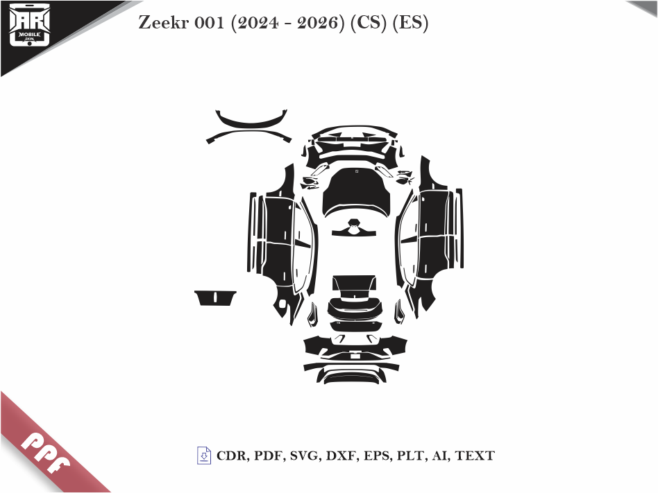 Zeekr 001 (2024 - 2026) Car Body PPF Cutting Template