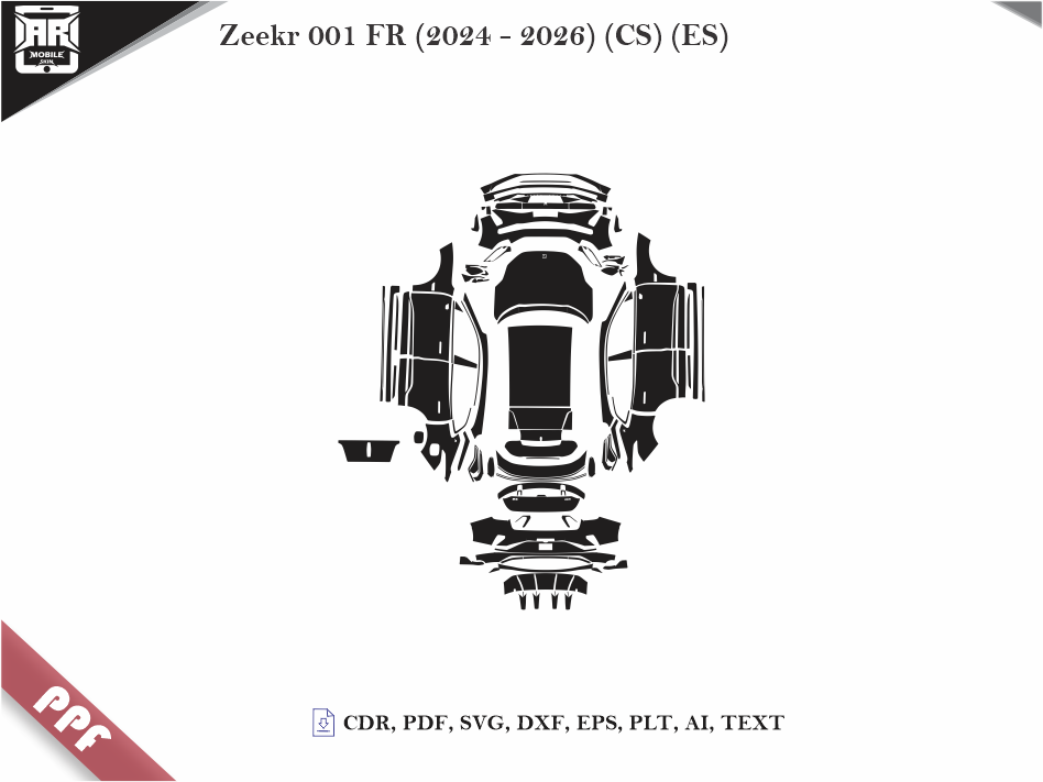 Zeekr 001 FR (2024 - 2026) Car Body PPF Cutting Template