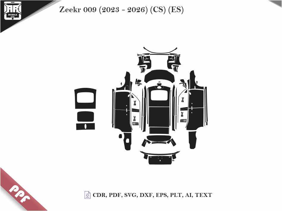 Zeekr 009 (2023 - 2026) Car Body PPF Cutting Template