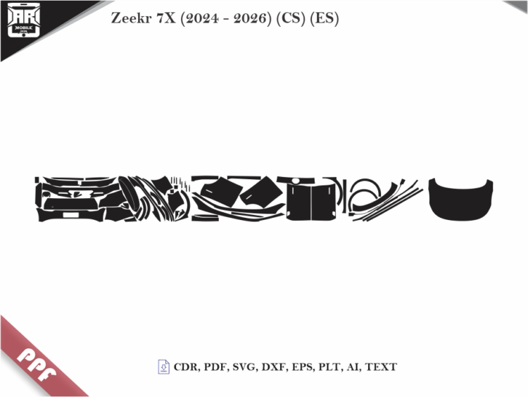 Zeekr 7X (2024 - 2026) Car Body PPF Cutting Template
