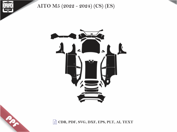 AITO M5 (2022 – 2024) (CS) (ES) Full Car Body PPF Cutting Template