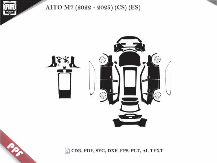 AITO M7 (2022 – 2025) (CS) (ES) Full Car Body PPF Cutting Template
