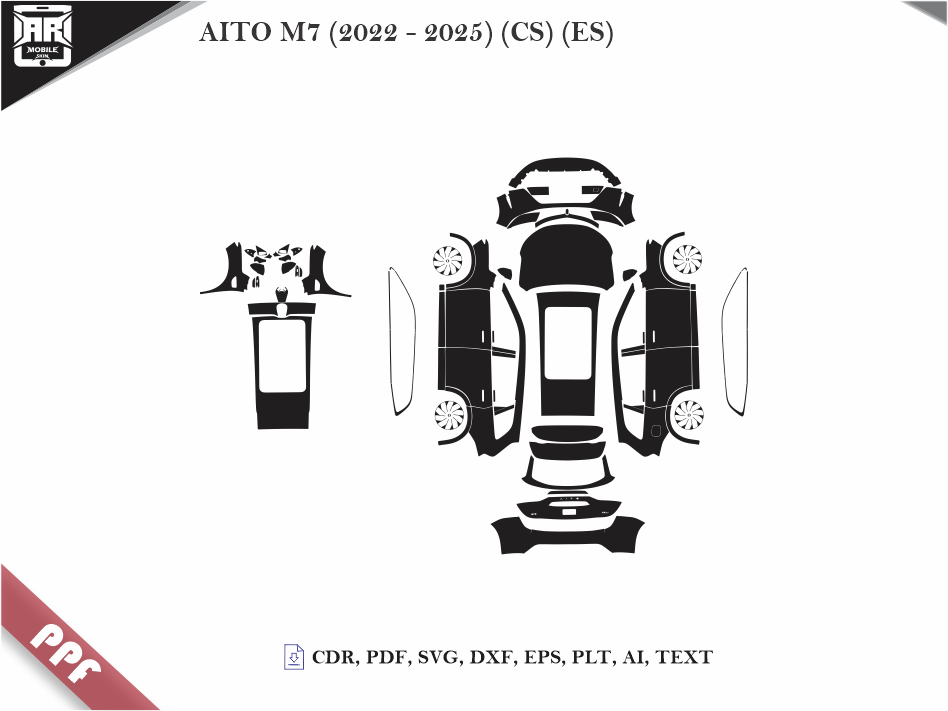 AITO M7 (2022 - 2025) (CS) (ES) Car Body PPF Cutting Template