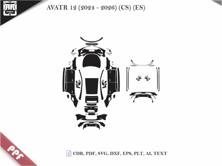 AVATR 12 (2024 – 2026) (CS) (ES) Full Car Body PPF Cutting Template