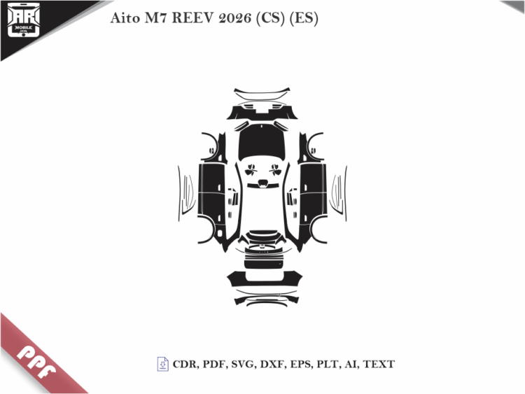 Aito M7 REEV 2026 (CS) (ES) Full Car Body PPF Cutting Template