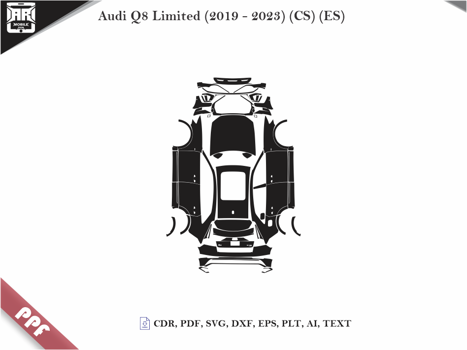 Audi Q8 Limited (2019 - 2023) (CS) (ES) Car Body PPF Cutting Template
